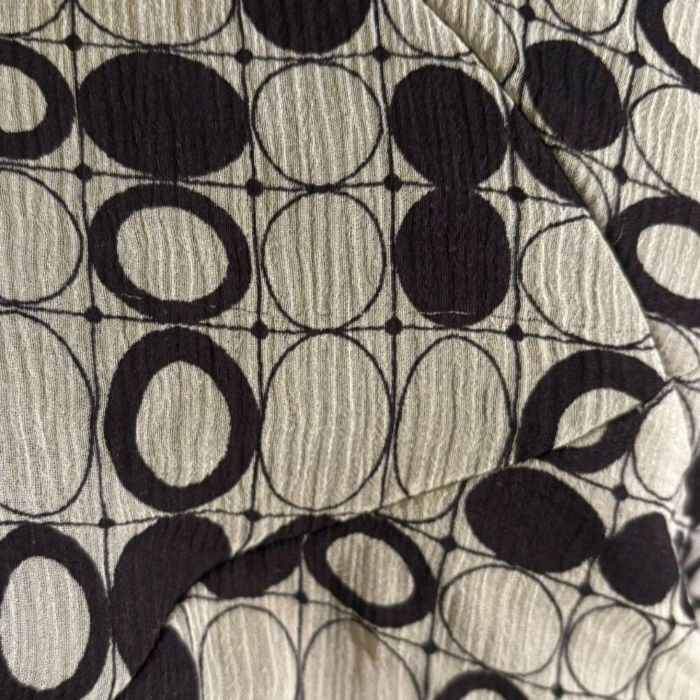 Alfani Woman 100% Silk Sheer Overlay Blouse Black White Geometric Dot 18W - Picture 8 of 8